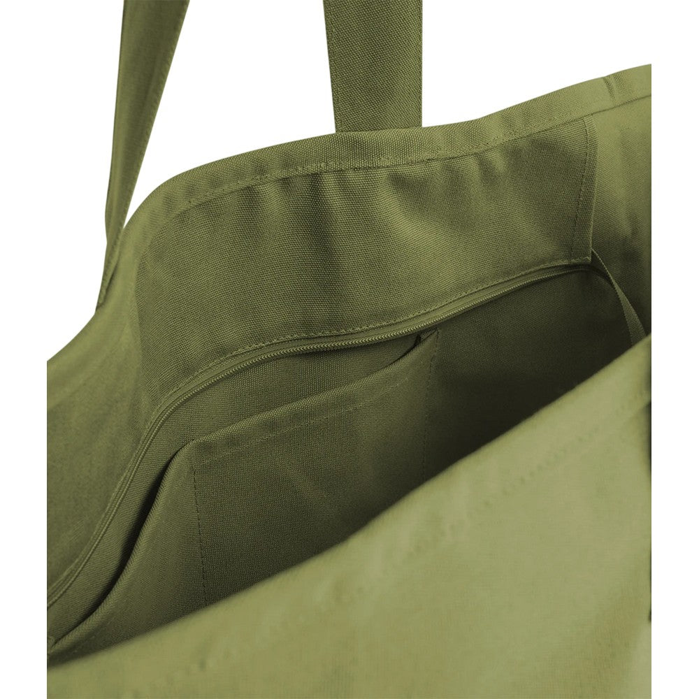 Bright Olive - Side - Westford Mill Canvas Heavy Duty Tote Bag