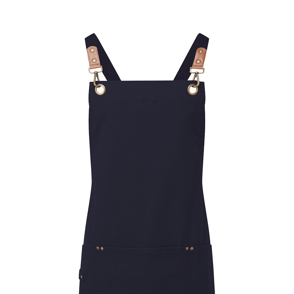 Navy - Back - Premier Cross Back Bib Apron