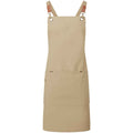 Natural - Front - Premier Cross Back Bib Apron