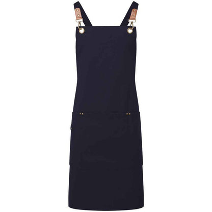 Navy - Front - Premier Cross Back Bib Apron