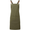 Olive - Front - Premier Cross Back Bib Apron