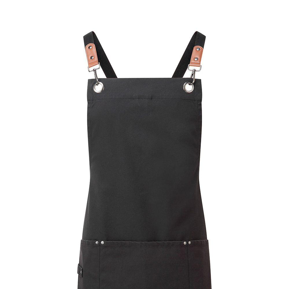 Black - Back - Premier Cross Back Bib Apron