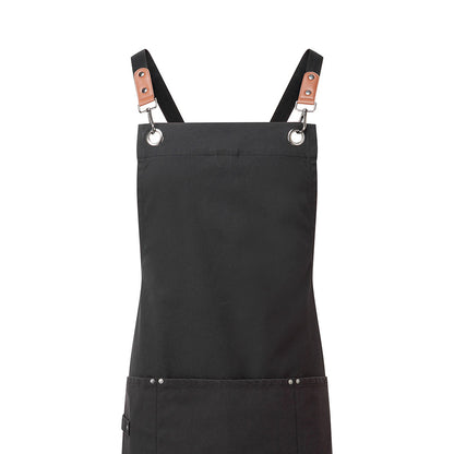 Black - Back - Premier Cross Back Bib Apron