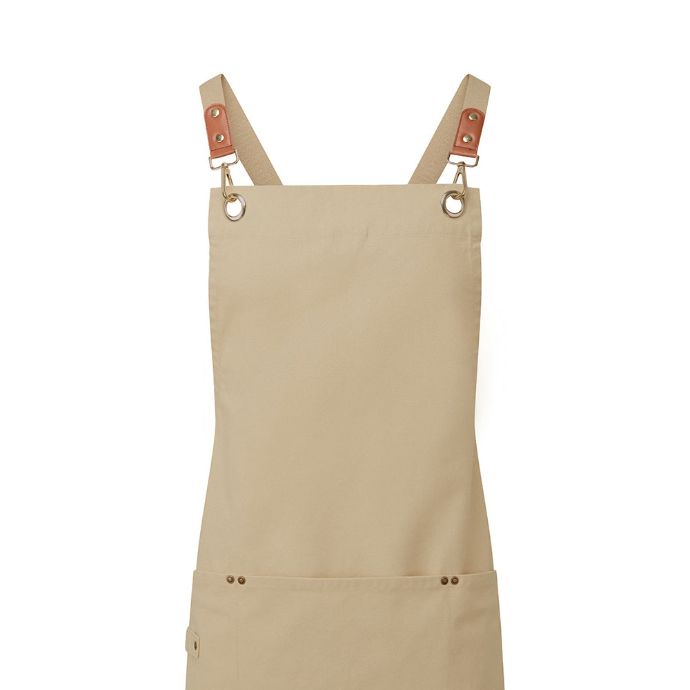 Natural - Back - Premier Cross Back Bib Apron