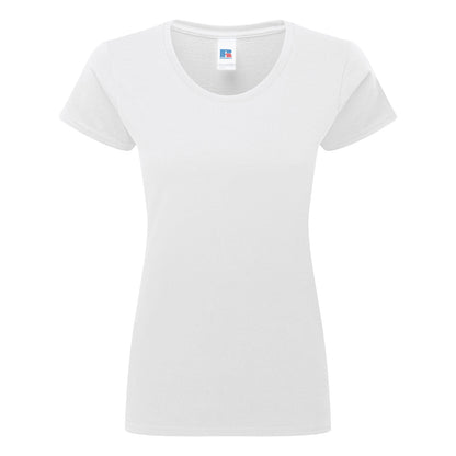 White - Front - Russell Womens-Ladies Round Neck T-Shirt