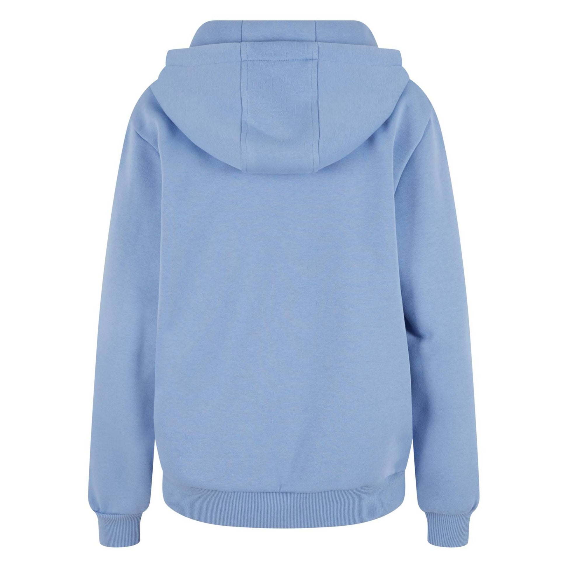 Powder Blue - Back - Build Your Brand Womens-Ladies Fluffy Hoodie