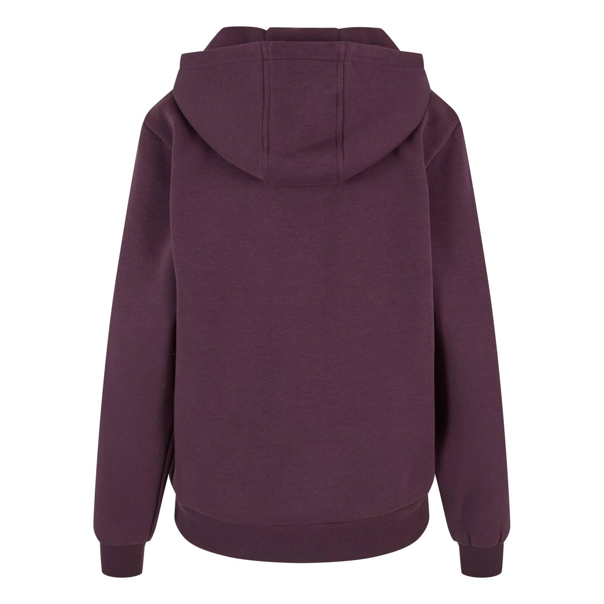 Plum Purple - Back - Build Your Brand Womens-Ladies Fluffy Hoodie