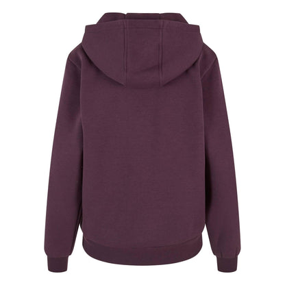 Plum Purple - Back - Build Your Brand Womens-Ladies Fluffy Hoodie
