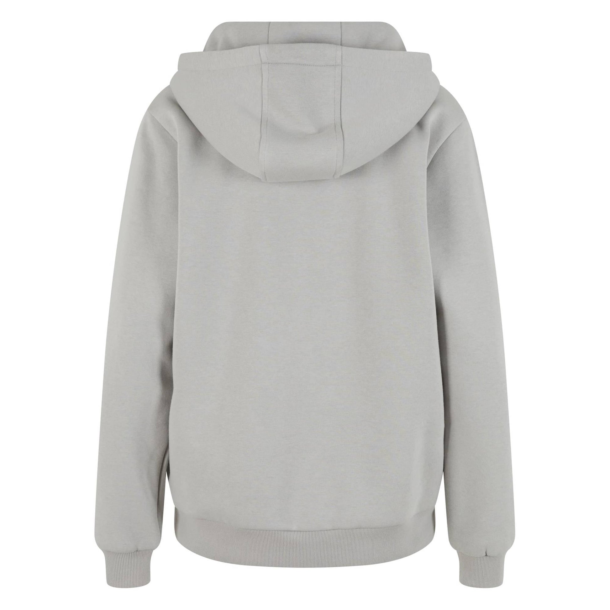 Light Asphalt - Back - Build Your Brand Womens-Ladies Fluffy Hoodie
