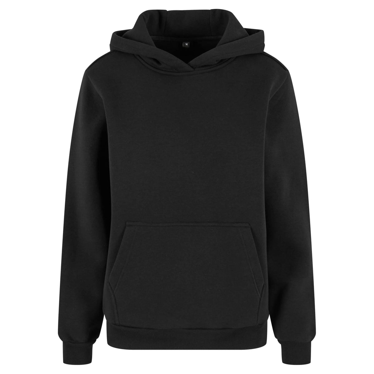 Black - Front - Build Your Brand Womens-Ladies Fluffy Hoodie