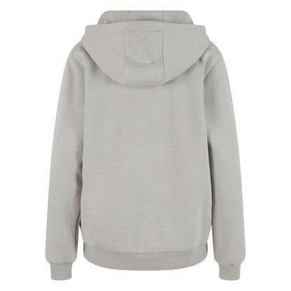 Heather Grey - Back - Build Your Brand Womens-Ladies Fluffy Hoodie