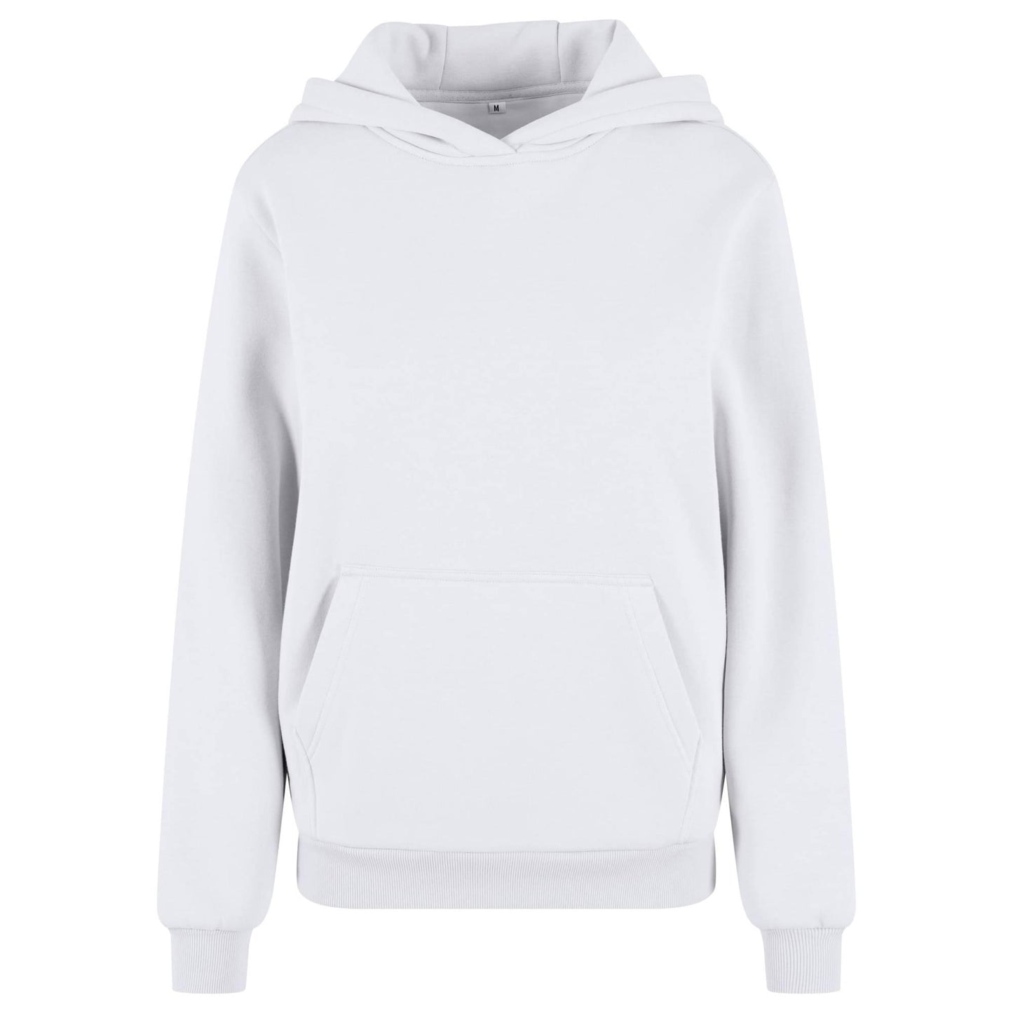 White - Front - Build Your Brand Womens-Ladies Fluffy Hoodie