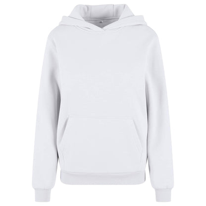 White - Front - Build Your Brand Womens-Ladies Fluffy Hoodie