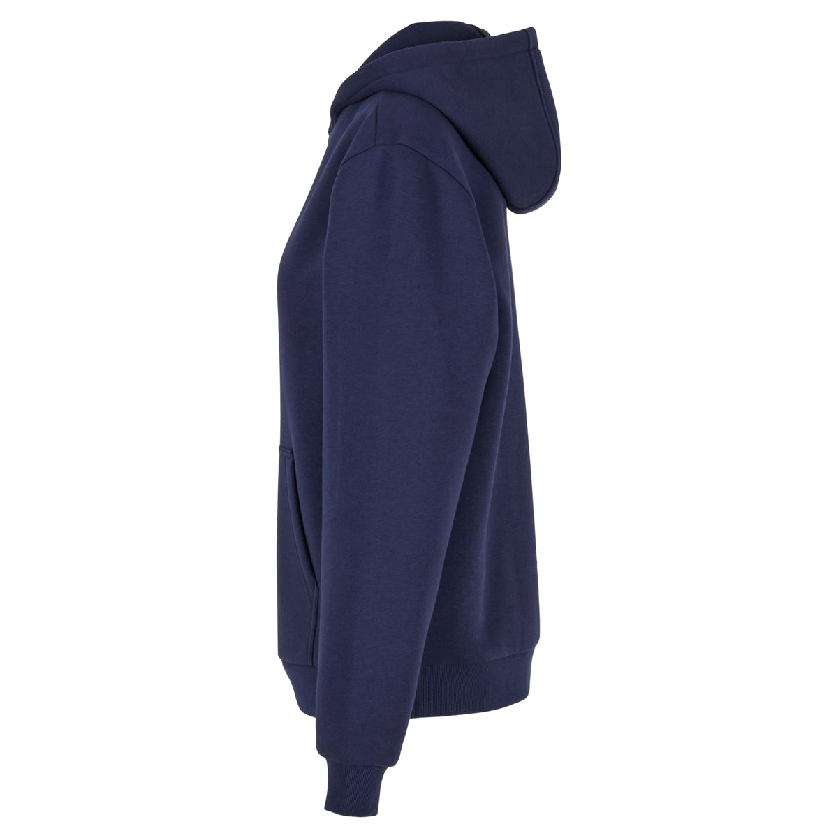Navy - Side - Build Your Brand Womens-Ladies Fluffy Hoodie