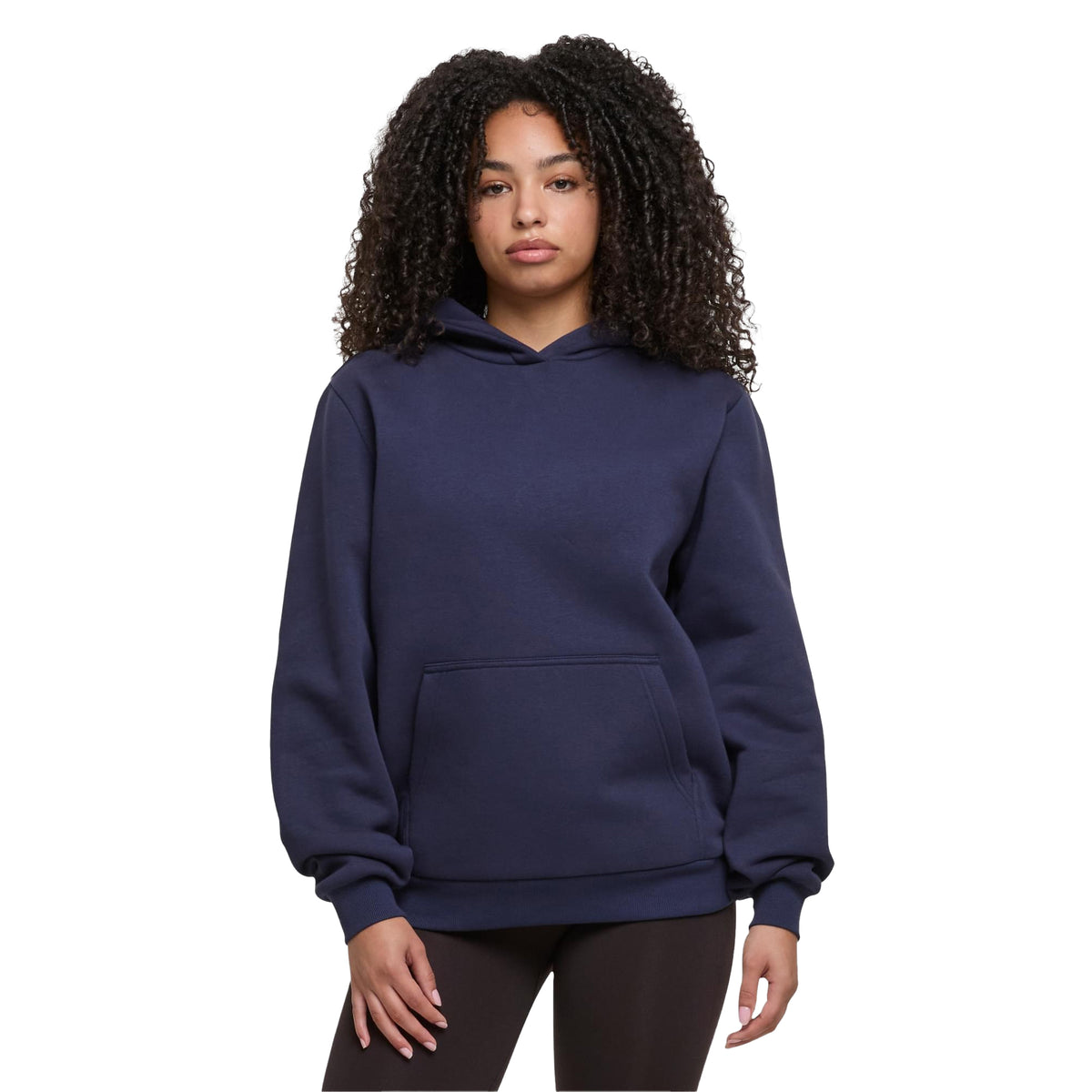 Navy - Lifestyle - Build Your Brand Womens-Ladies Fluffy Hoodie
