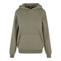 Pale Olive - Front - Build Your Brand Womens-Ladies Fluffy Hoodie