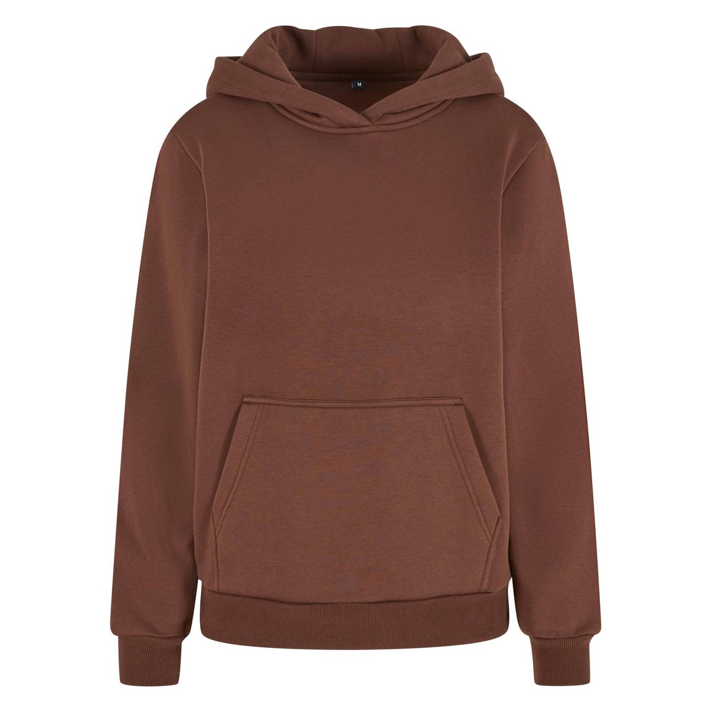 Chocolate Brown - Front - Build Your Brand Womens-Ladies Fluffy Hoodie