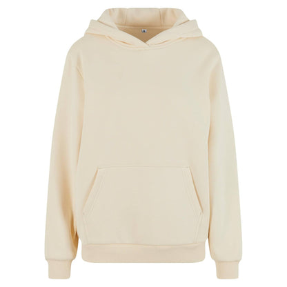 White Sand - Front - Build Your Brand Womens-Ladies Fluffy Hoodie