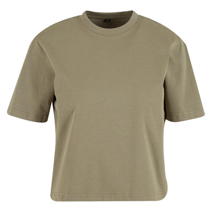 Pale Olive - Front - Build Your Brand Womens-Ladies Sorona Loose T-Shirt