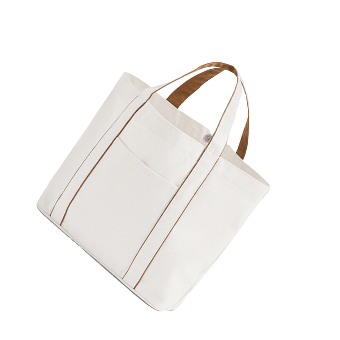Soft White-Caramel - Back - Westford Mill Courtside Medium Tote Bag