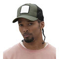 Olive Green-Black - Front - Beechfield Unisex Adult Appliqué 5 Panel Trucker Cap