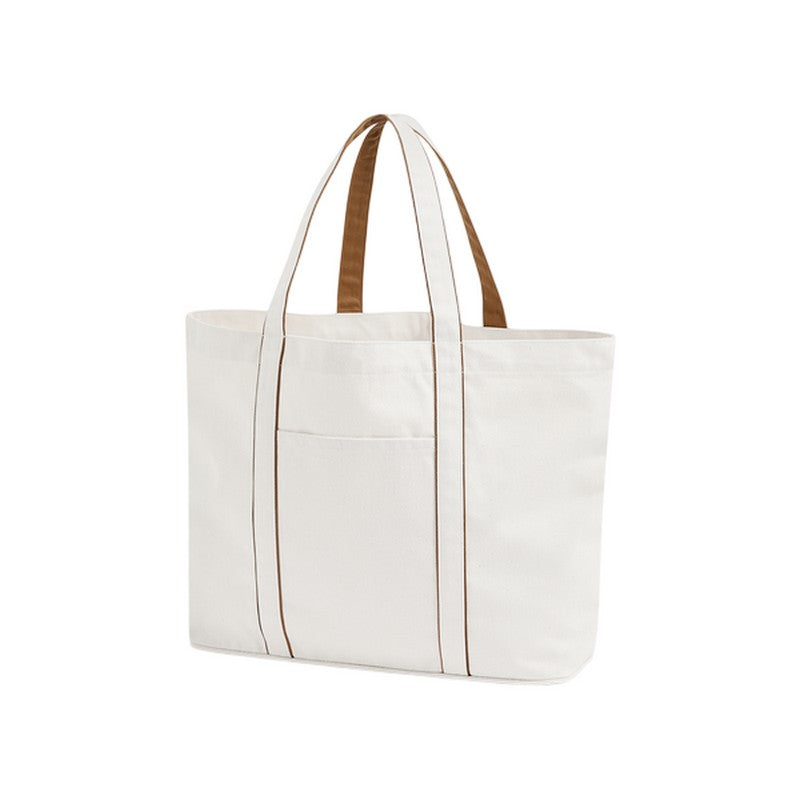 White-Caramel - Front - Westford Mill 20L Tote Bag