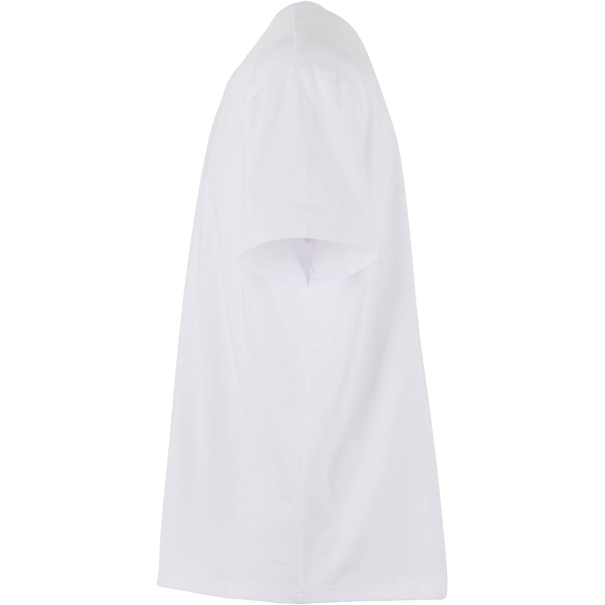 White - Side - Build Your Brand Unisex Adult Cotton Loose T-Shirt