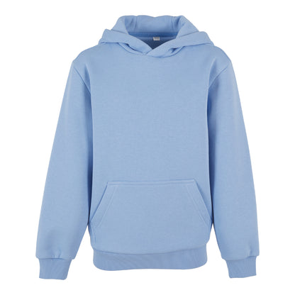Powder Blue - Front - Build Your Brand Childrens-Kids Fluffy Hoodie