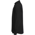 Black - Side - Henbury Womens-Ladies Cotton Feel CoolPlus Long-Sleeved Shirt