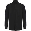 Black - Front - Henbury Womens-Ladies Cotton Feel CoolPlus Long-Sleeved Shirt