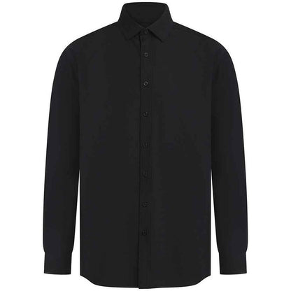 Black - Front - Henbury Mens Cotton Feel CoolPlus Shirt