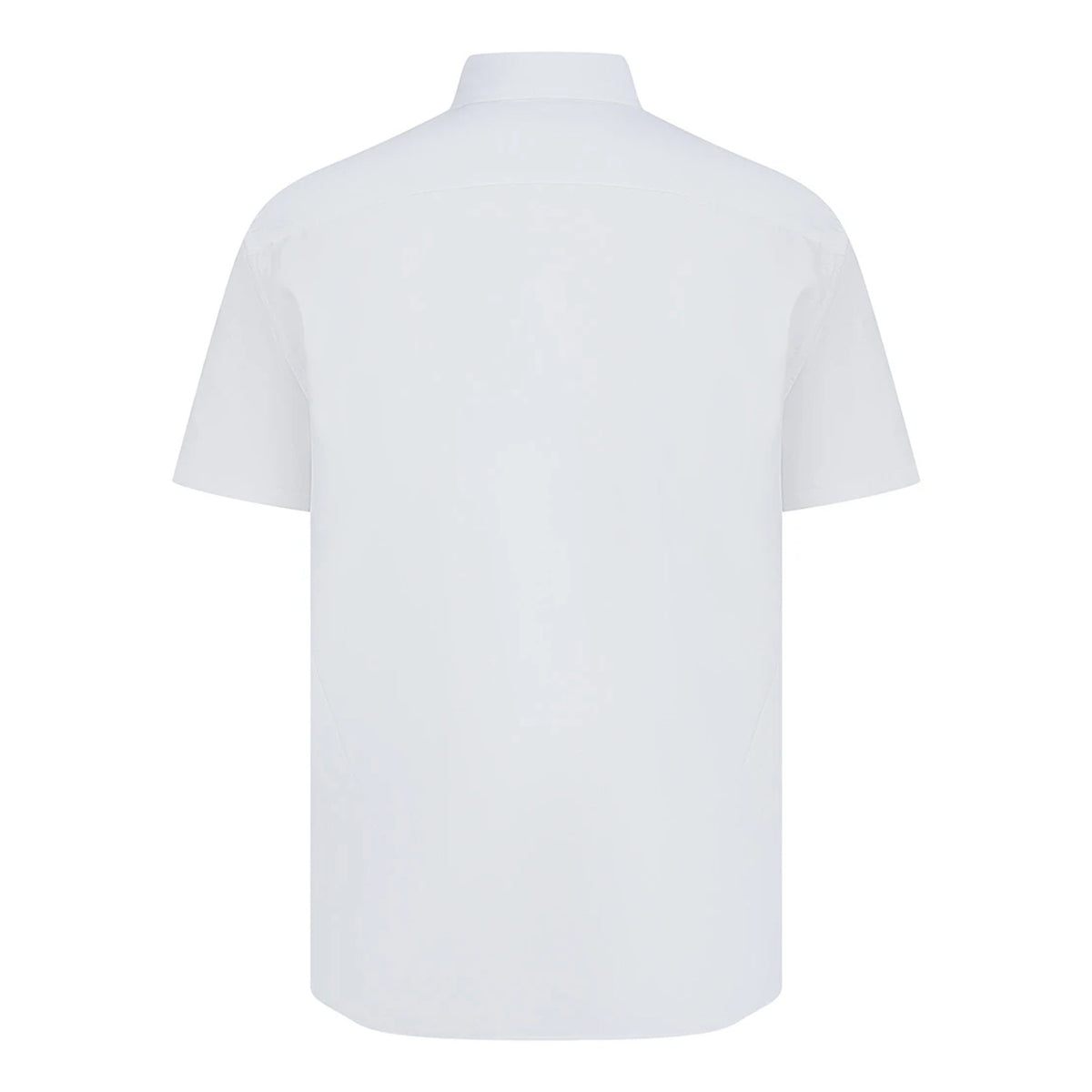 White - Back - Henbury Mens Cotton Feel CoolPlus Short-Sleeved Shirt