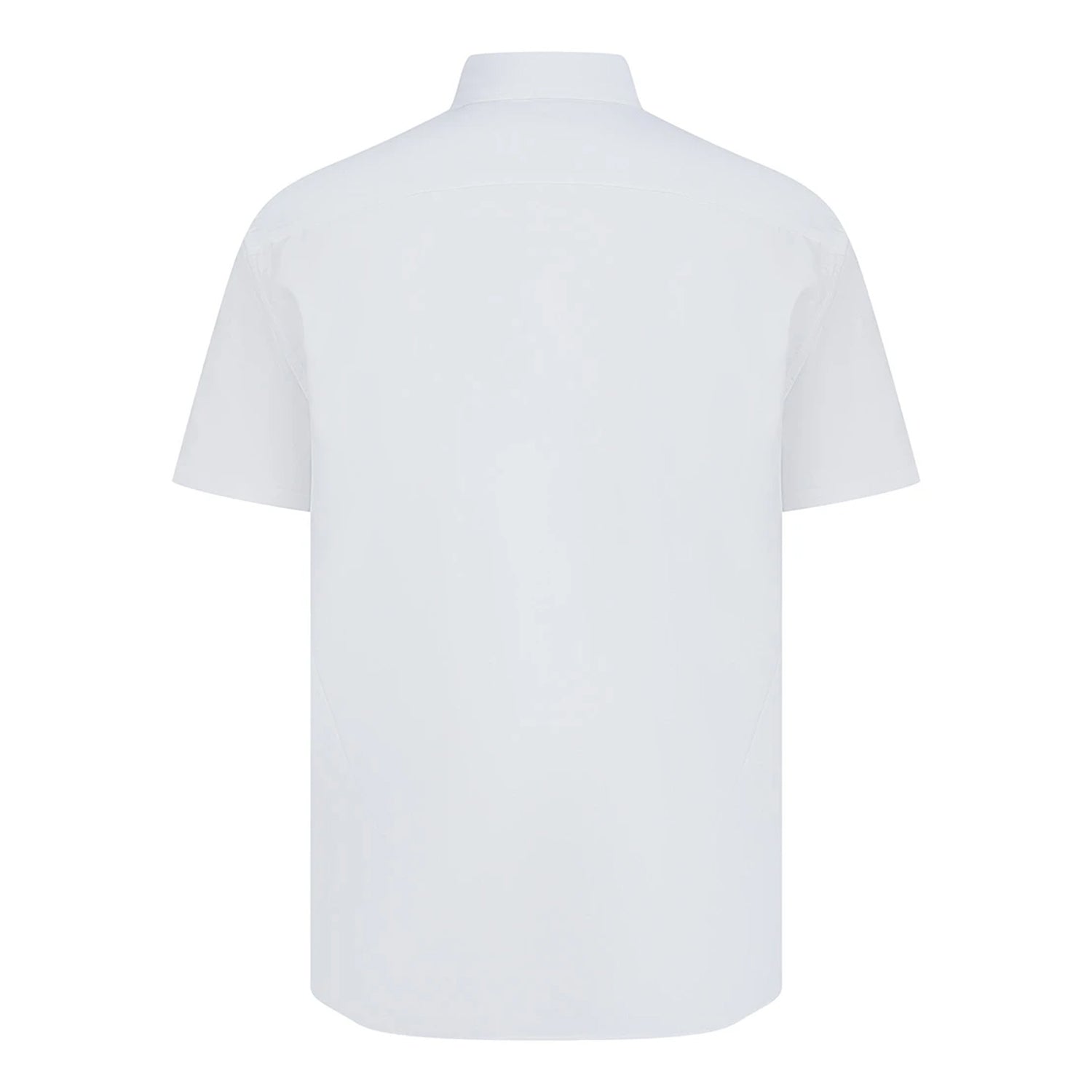 White - Back - Henbury Mens Cotton Feel CoolPlus Short-Sleeved Shirt