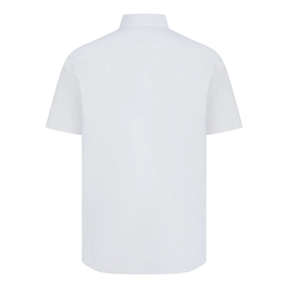 White - Back - Henbury Mens Cotton Feel CoolPlus Short-Sleeved Shirt