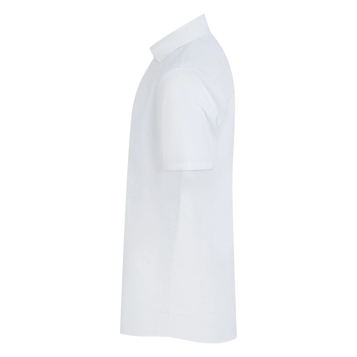 White - Side - Henbury Mens Cotton Feel CoolPlus Short-Sleeved Shirt