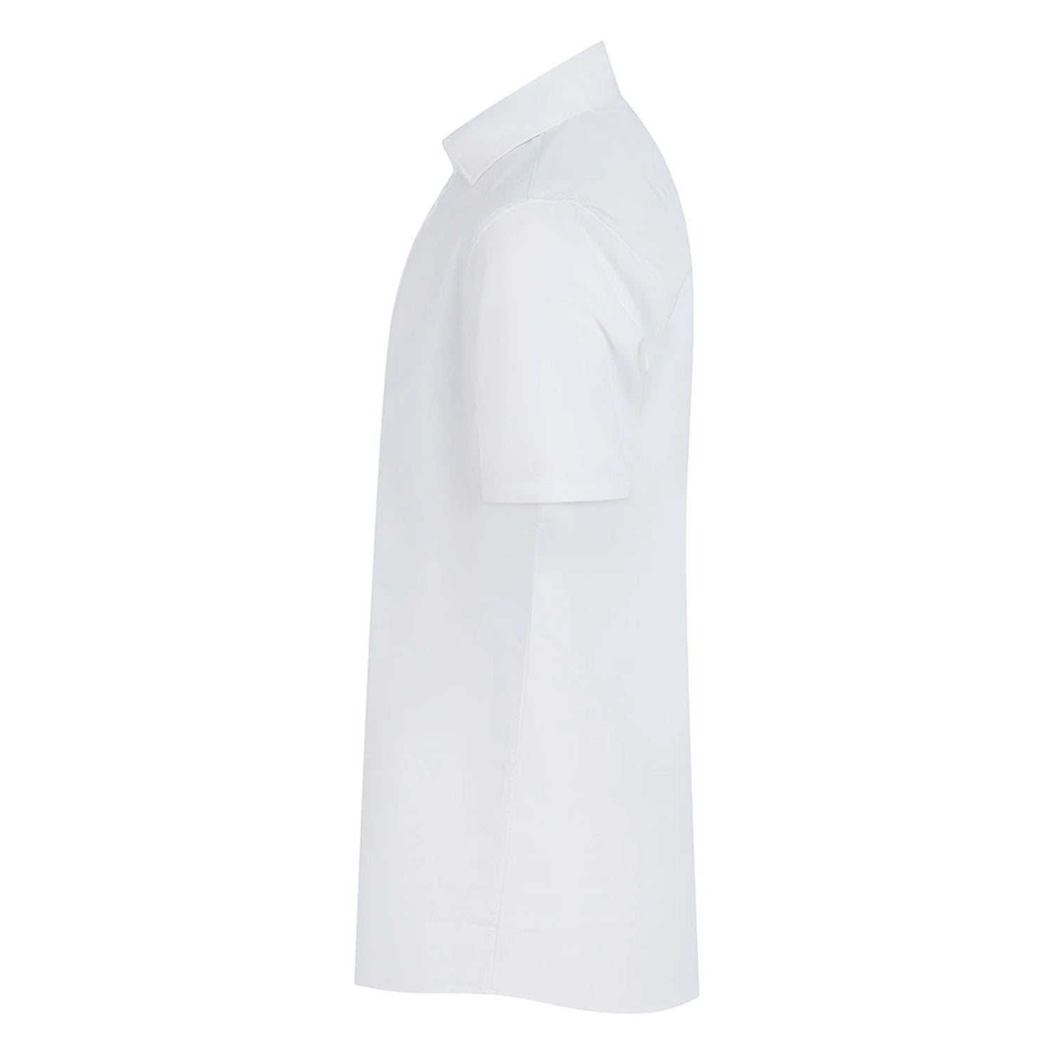 White - Side - Henbury Mens Cotton Feel CoolPlus Short-Sleeved Shirt