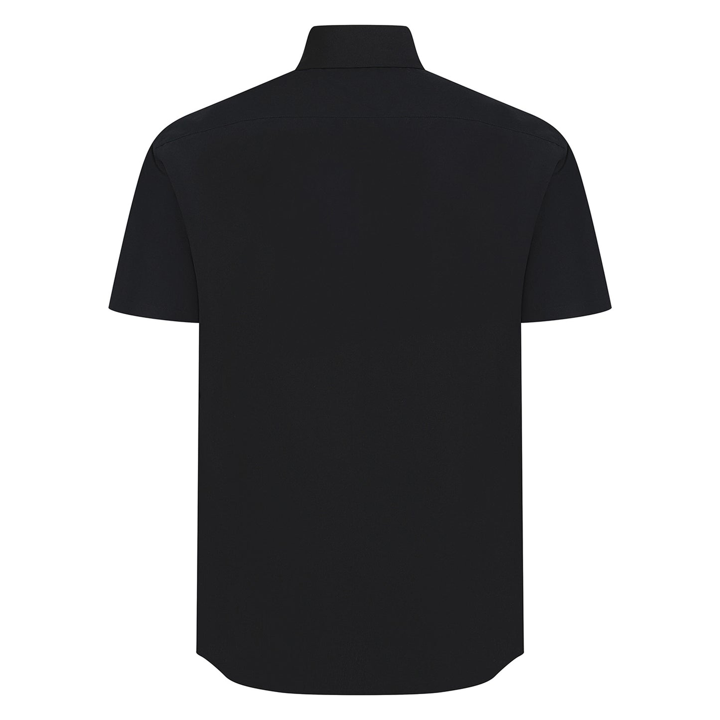 Black - Back - Henbury Mens Cotton Feel CoolPlus Short-Sleeved Shirt