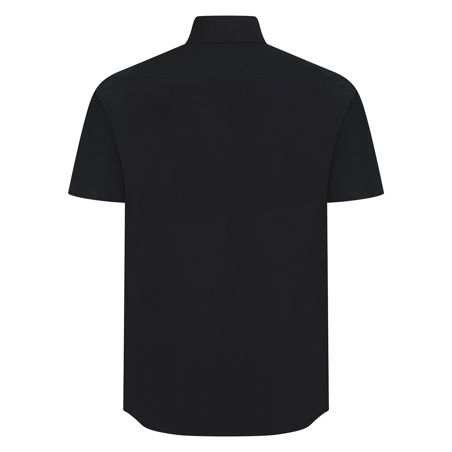 Black - Back - Henbury Mens Cotton Feel CoolPlus Short-Sleeved Shirt