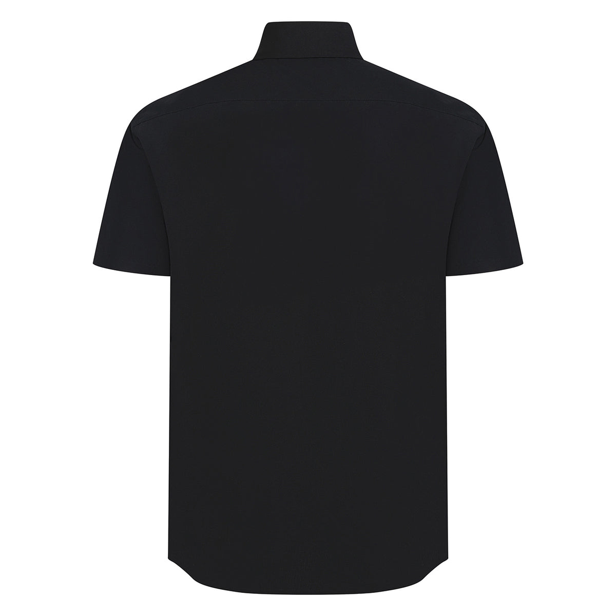 Black - Back - Henbury Mens Cotton Feel CoolPlus Short-Sleeved Shirt