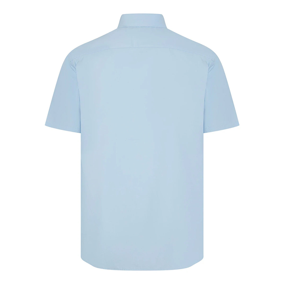 Blue - Back - Henbury Mens Cotton Feel CoolPlus Short-Sleeved Shirt