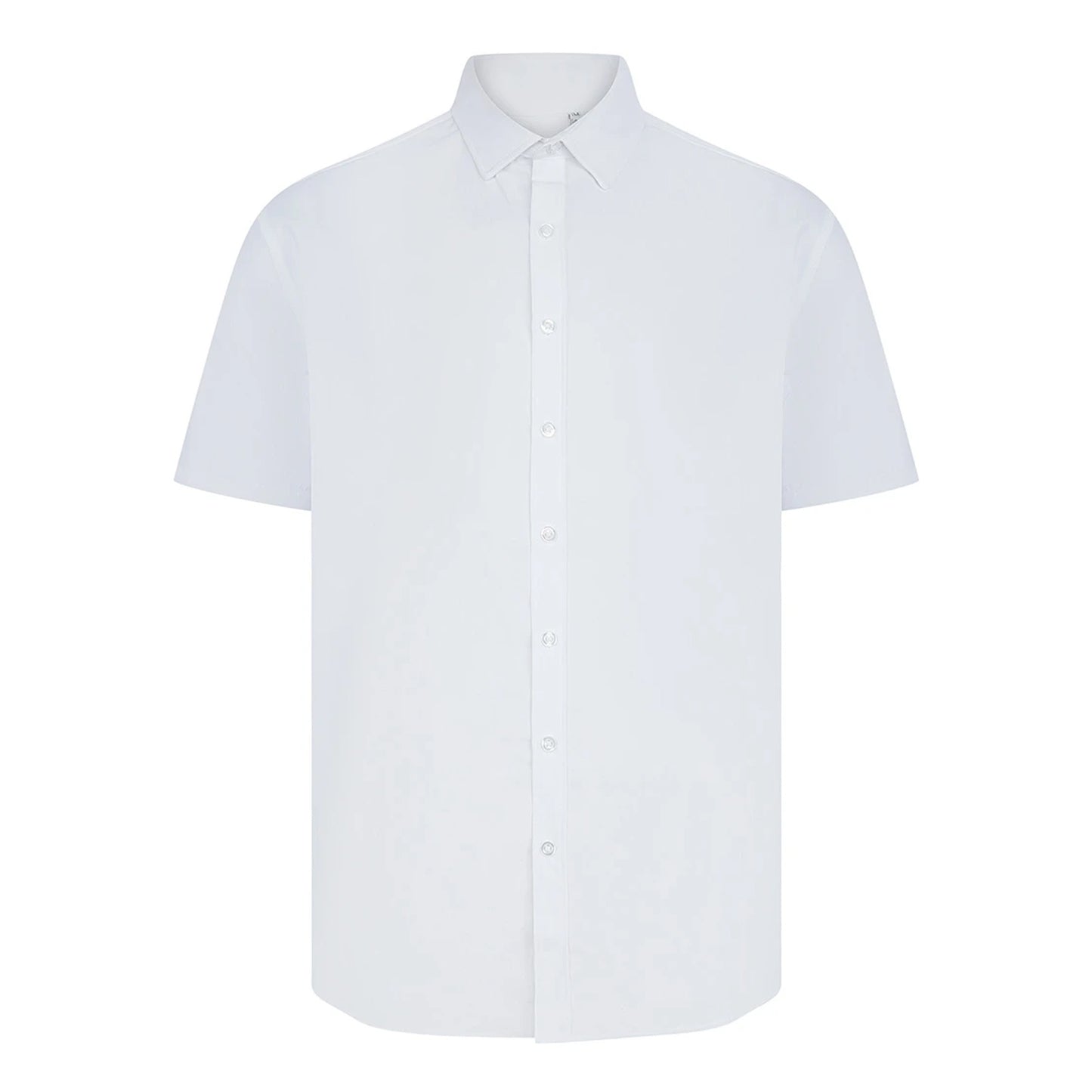 White - Front - Henbury Mens Cotton Feel CoolPlus Short-Sleeved Shirt