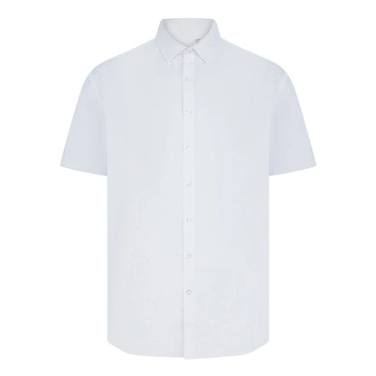White - Front - Henbury Mens Cotton Feel CoolPlus Short-Sleeved Shirt