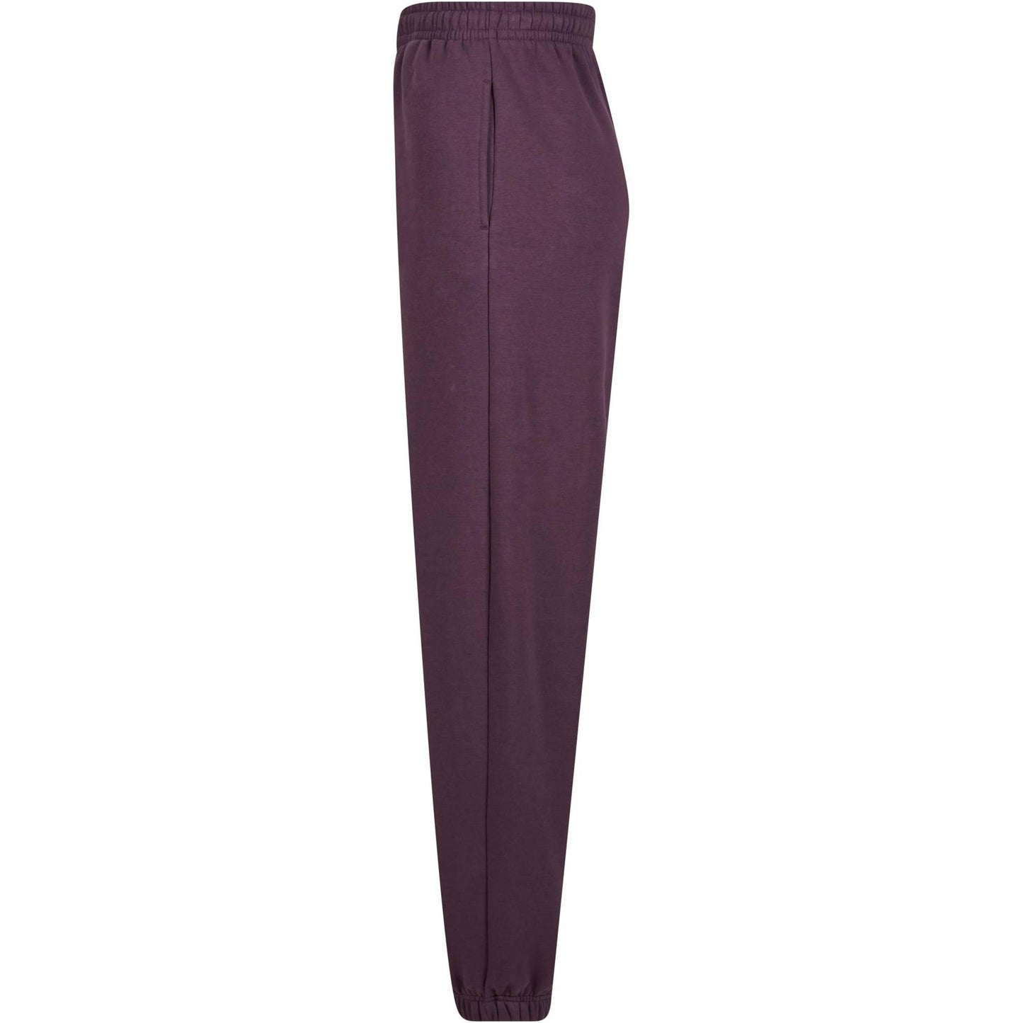 Plum Purple - Side - Build Your Brand Womens-Ladies Fluffy Sweatpants