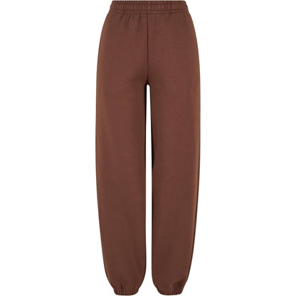 Chocolate Brown - Front - Build Your Brand Womens-Ladies Fluffy Sweatpants