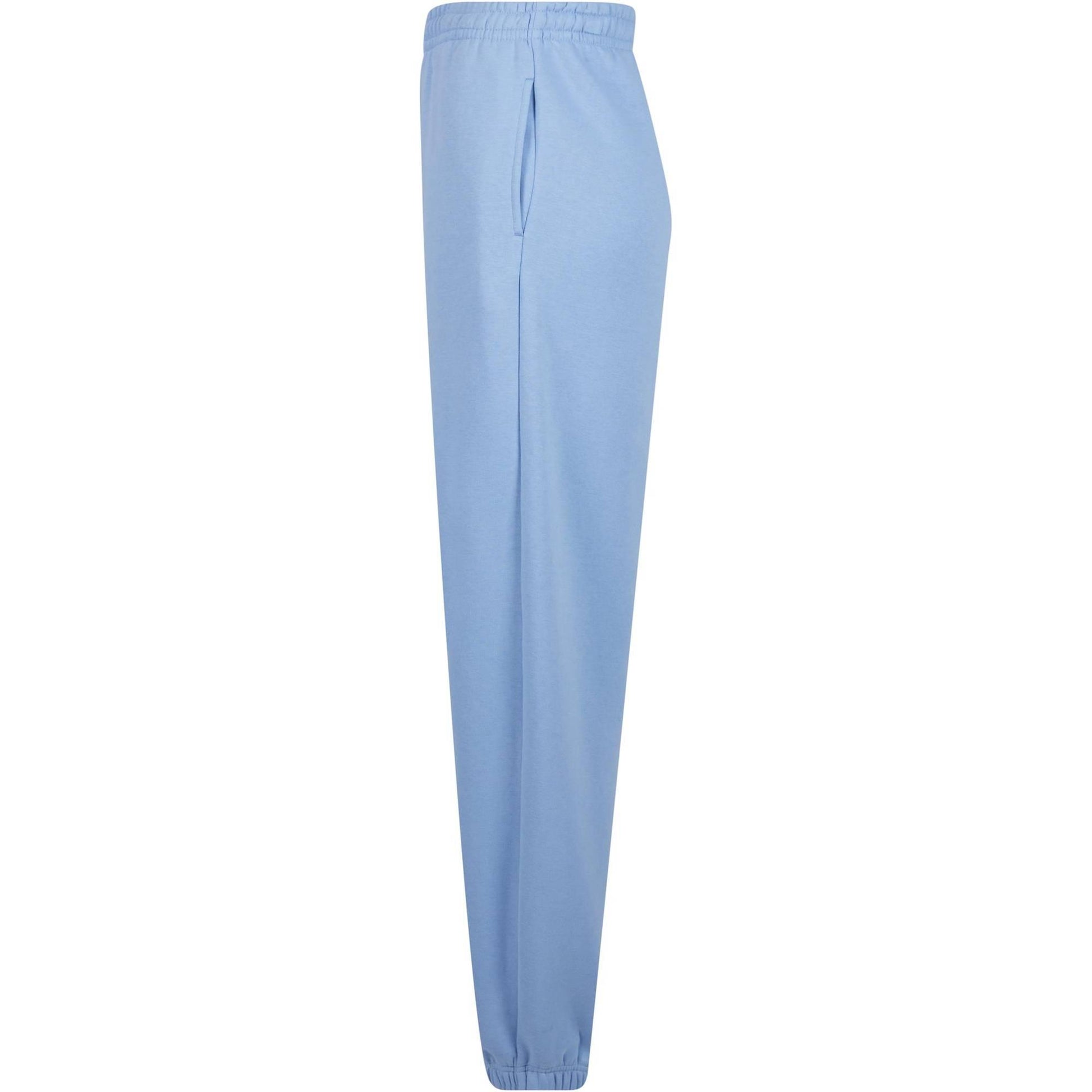 Powder Blue - Side - Build Your Brand Womens-Ladies Fluffy Sweatpants