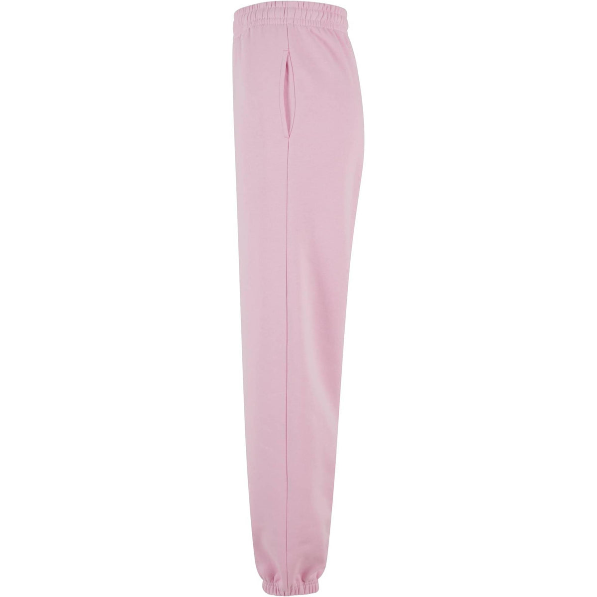 Soft Pink - Side - Build Your Brand Womens-Ladies Fluffy Sweatpants