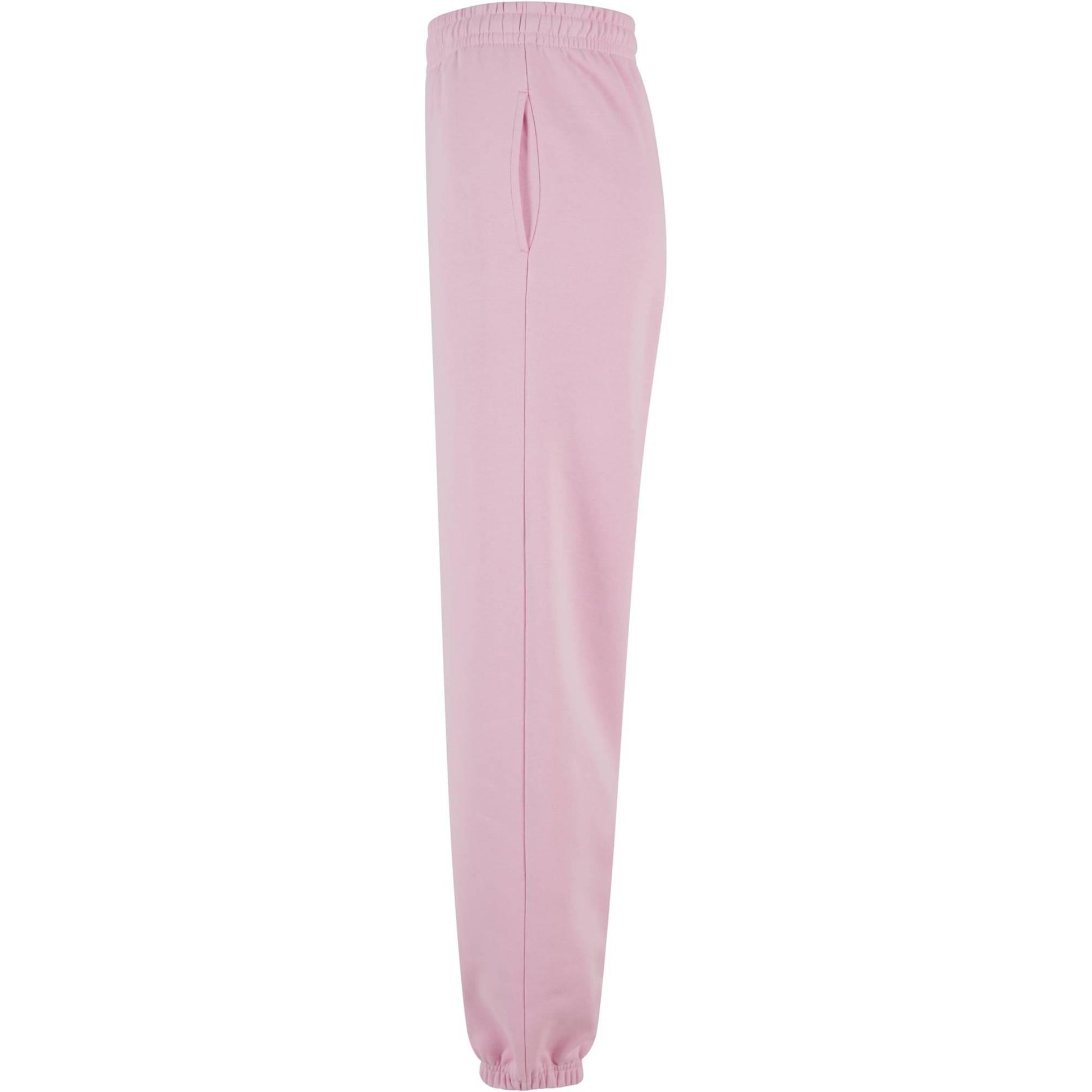 Soft Pink - Side - Build Your Brand Womens-Ladies Fluffy Sweatpants