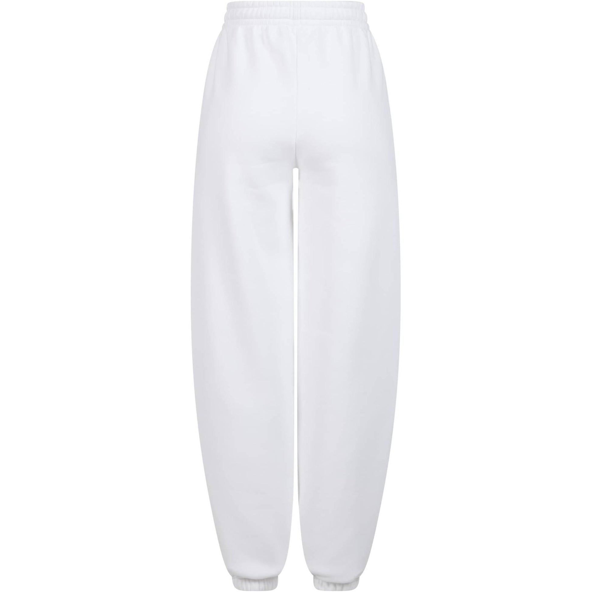 White - Back - Build Your Brand Womens-Ladies Fluffy Sweatpants