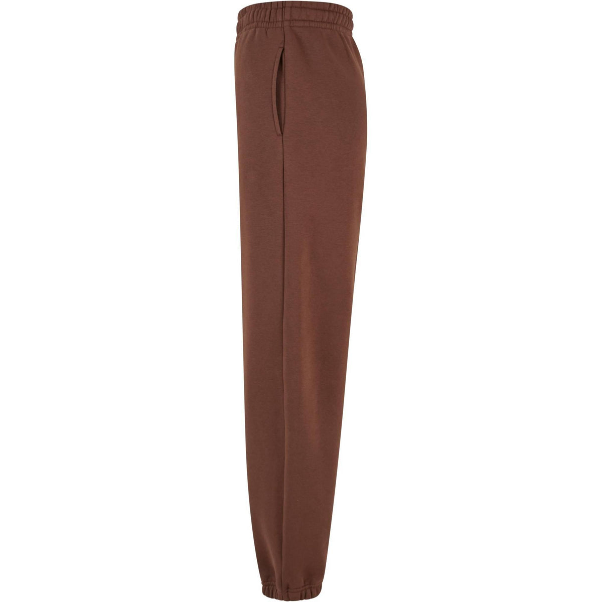 Chocolate Brown - Side - Build Your Brand Womens-Ladies Fluffy Sweatpants