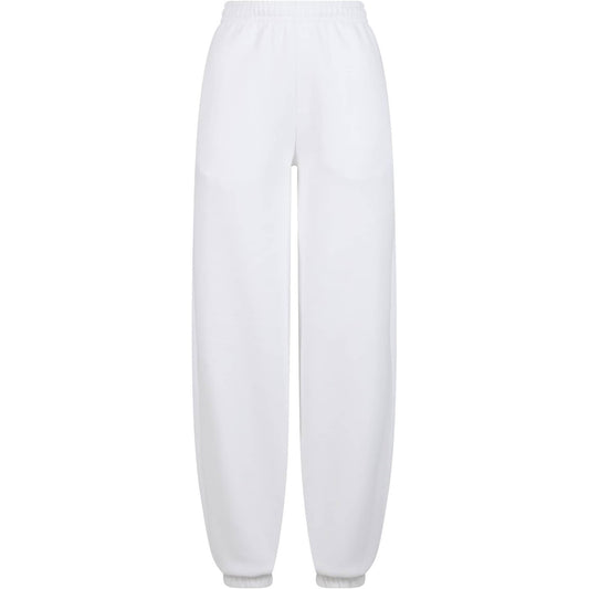 White - Front - Build Your Brand Womens-Ladies Fluffy Sweatpants